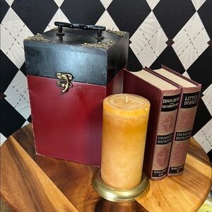 Vintage Black and Red Decorative Storage Box